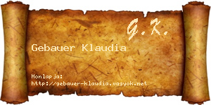 Gebauer Klaudia névjegykártya