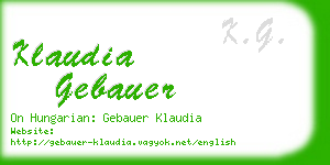 klaudia gebauer business card